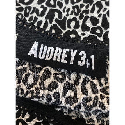 Audrey 3+1 Women's Black White Leopard Print High Rise Mini Bodycon Skirt Size S