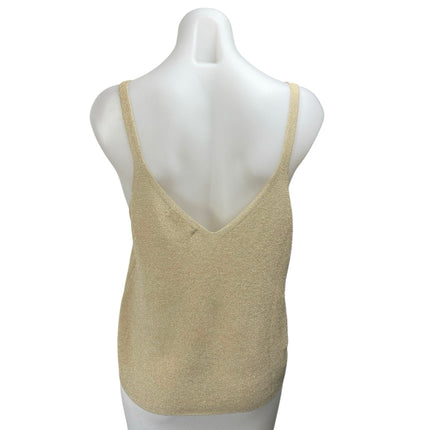 MNG Mango Women's Beige Tan Sleeveless Knit V-Neck Cami Camisole Tank Top Size L