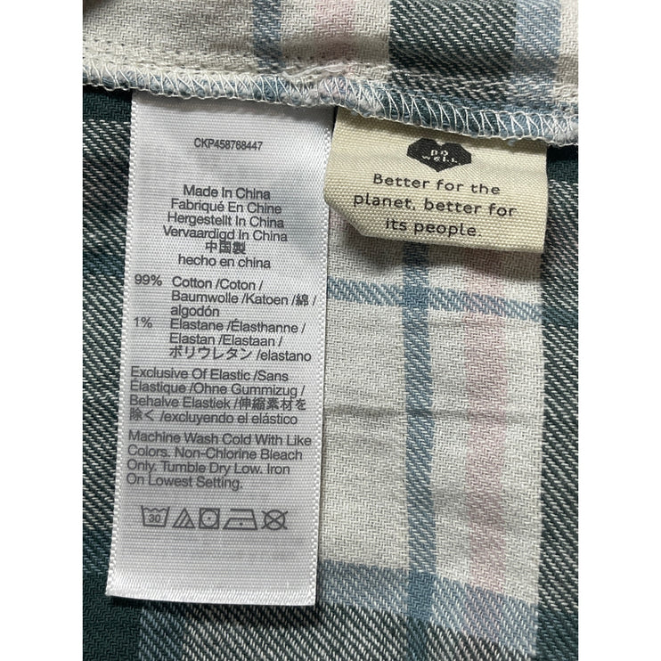Madewell Lucie Plaid Check Square Neck 3/4 Sleeve Smocked Mini A-Line Dress XXS