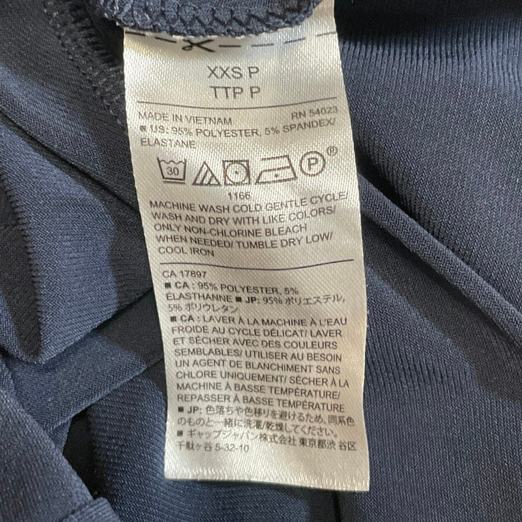Banana Republic Navy Blue Short Cap Sleeve Crewneck Mini Bodycon Dress Size XXSP