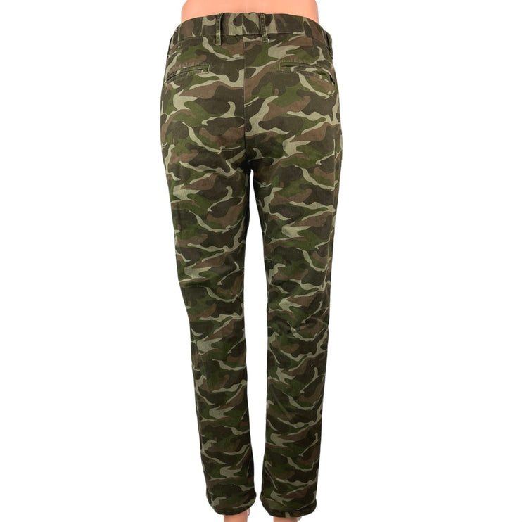 Gap Women's Straight Broken in Khakis Camouflage Army Military Pants Size M