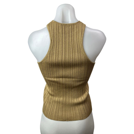 Madewell Signature Shimmer Knit Cutaway Brown Sleeveless Sweater Tank Top Sz XS