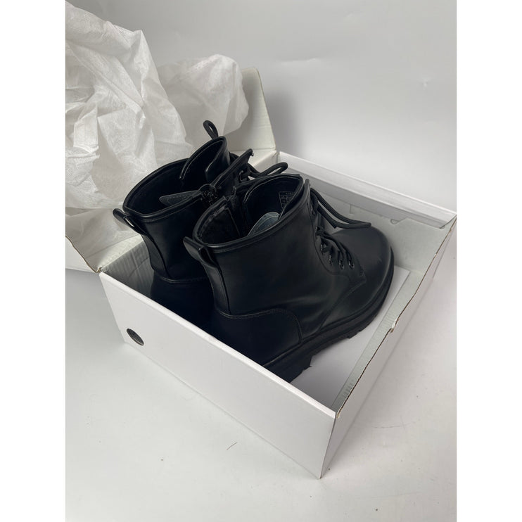 Dream Pairs Black Leather Lace up Round Toe Platform Ankle Combat Boots Size 11