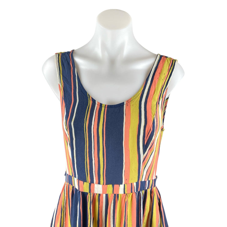 Modcloth Women's Multicolor Stiped Scoop Neck Sleeveless Wide Leg Jumpsuit Sz M