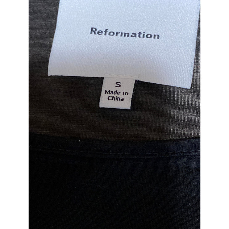 Reformation Rose Black Mesh Sheer Bustier Sleeveless Knit Cami Tank Top Size S