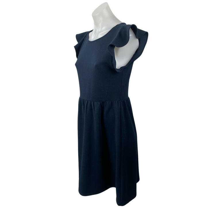Joe Fresh Women's Blue Ruffled Flutter Sleeve Mini Fit and Flare A-Line Dress XS