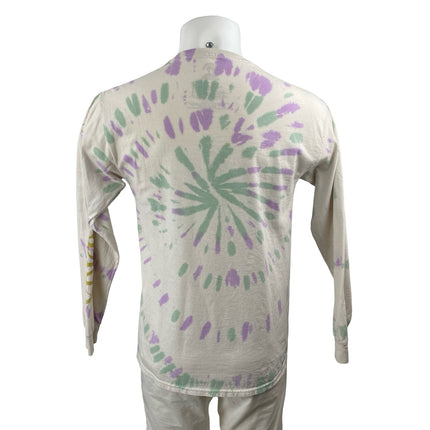 Authentic Hendrix Men's Beige Jimi Hendrix Tie Dye Long Sleeve T Shirt Tee Top M