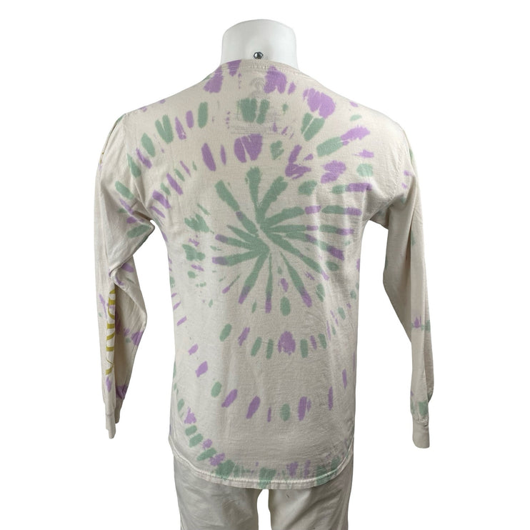Authentic Hendrix Men's Beige Jimi Hendrix Tie Dye Long Sleeve T Shirt Tee Top M