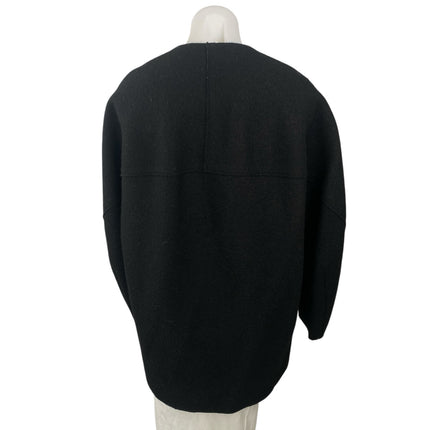 Cos 100% Wool Women's Black Long Sleeve Cardigan Sweater Blazer Coat Jacket Sz 6