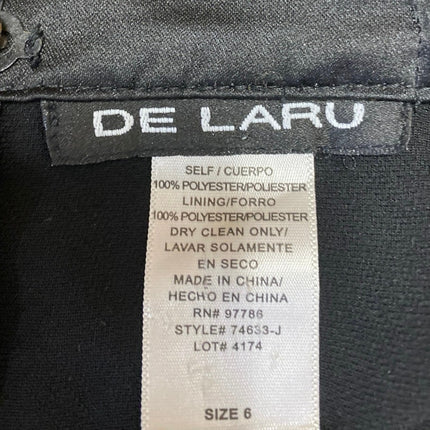 De Laru Women's Black High Waisted Baggy Palazzo Wide Leg Trousers Dress Pants 6
