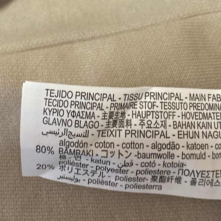 Zara Women's Cream Beige Knit Short Sleeve Mock Neck Shirt Sweater Top Size XL