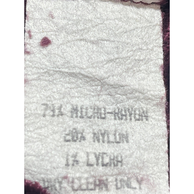 French Connection Women's Red Velvet Velour High Rise Straight Trousers Pants S