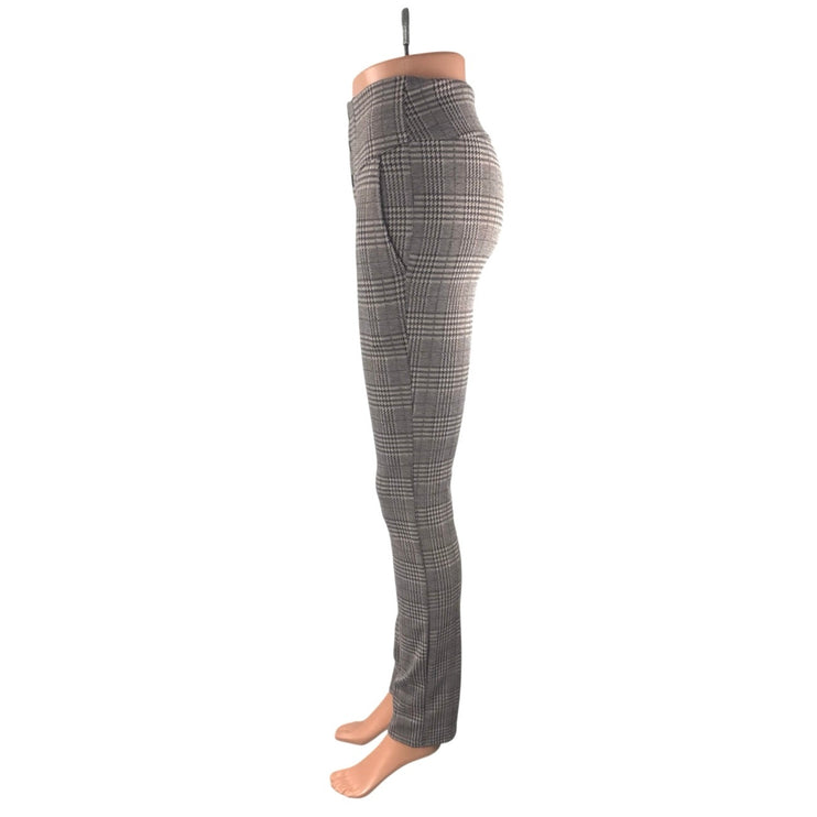 Halara Flex Women's Beige Houndstooth Plaid Skinny Trousers Work Pants Size XS