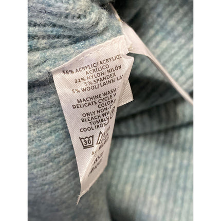 Lou & Grey Women's Green Wool Ribbed Half Zip Turtleneck Long Sleeve Sweater L