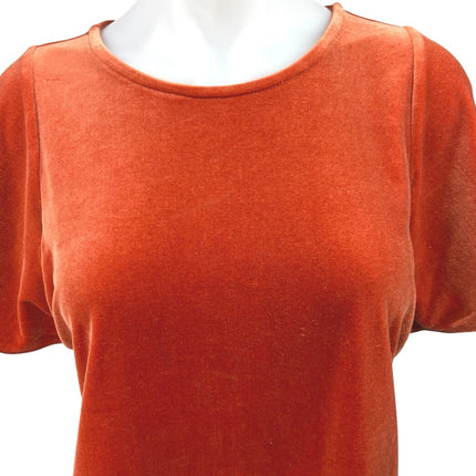 Madewell Women's Orange Velvet Velour Short Sleeve Blouse T-Shirt Top Size XXS