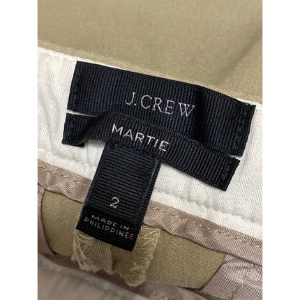 J.Crew Martie Beige Tan Bi-stretch Cotton Mid Rise Skinny Trousers Pants Size 2