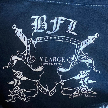 BFL Women's Black Long Sleeve Crew Neck Grunge Graphic T Shirt Tee Top Size XL