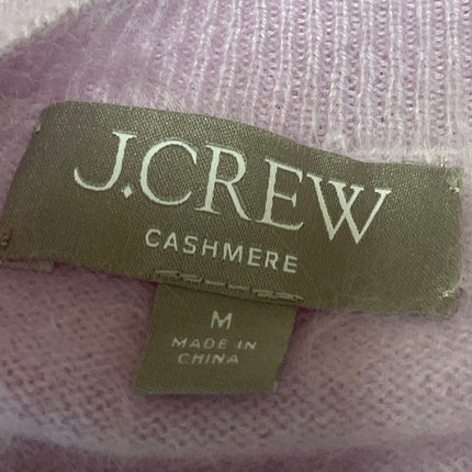 J.Crew Cashmere Women's Purple Lilac Long Sleeve Crop Knit Sweater Top Size M
