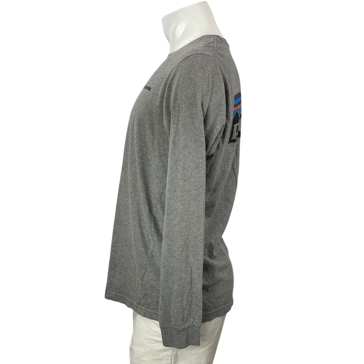 Patagonia Men's Gray Long Sleeves P-6 Logo Responsibili Tee T-shirt Top Size M