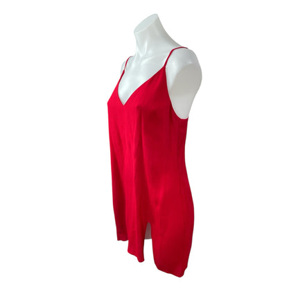 Reformation Marlowe Red Sleeveless V Neck Slit Cami Camisole Mini Slip Dress M