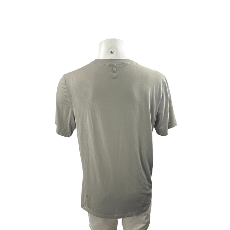 Lululemon Men's Gray Short Sleeve Crew Neck Gym Athletic T Shirt Tee Top Size L