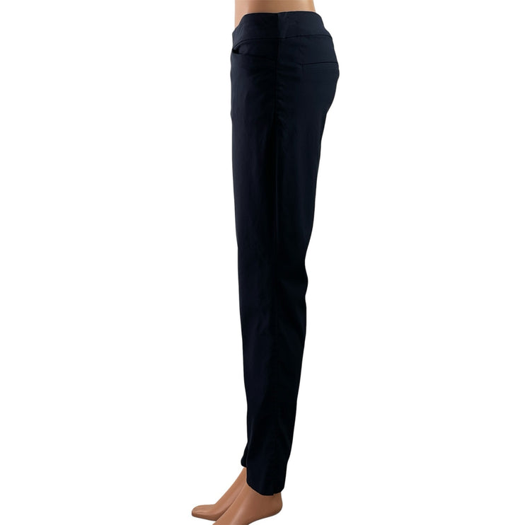 Hilary Radley Womens Blue Mid Rise Slim Fit Flared Leg Trousers Dress Pants Sz S
