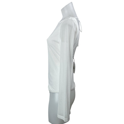NEW Princess Polly Lukea White Boat Neck Open Back Long Sleeve Bodysuit Top 6