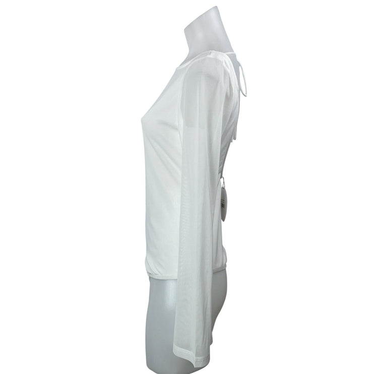 NEW Princess Polly Lukea White Boat Neck Open Back Long Sleeve Bodysuit Top 6