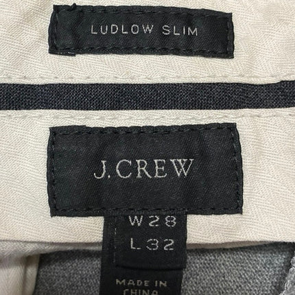 J.Crew Ludlow Slim Women's Gray Mid Rise Straight Leg Cropped Trousers Pants 28
