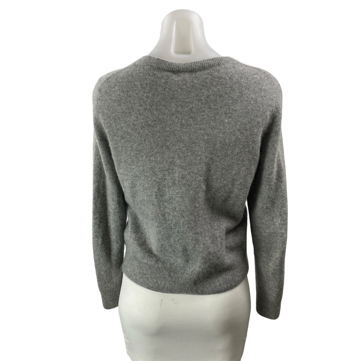 Quince 100% Cashmere Women's Heather Gray Long Sleeves Knit Crew Sweater Top S