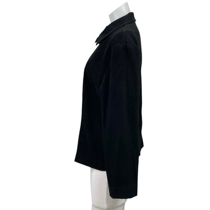 Briggs Women's Black Faux Suede Full Zip Long Sleeve Collared Coat Jacket Size 8