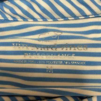Vineyard Vines Men's Blue Striped Short Sleeve Logo Golf Polo Shirt Top Size M