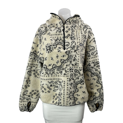 Anthropologie PE Nation Andorra Cream Bandana Paisley Zip Hoodie Sweatshirt M