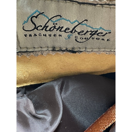 Schöneberger Trachten Couture Bergkristall Gray Leather Embroidered Shorts Sz 31