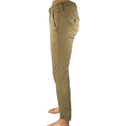 Aeropostale Men's Beige Khaki Mid Rise Skinny Trousers Chino Pants Size 30x32