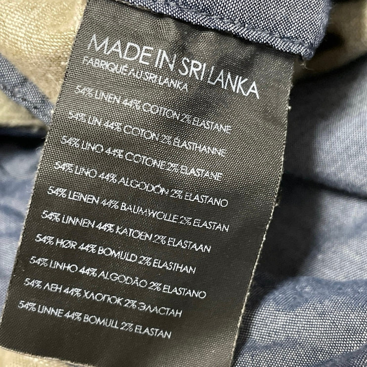 Club Monaco Maddox Fit Mens Khaki Linen Blend Slim Straight Leg Chino Shorts 31