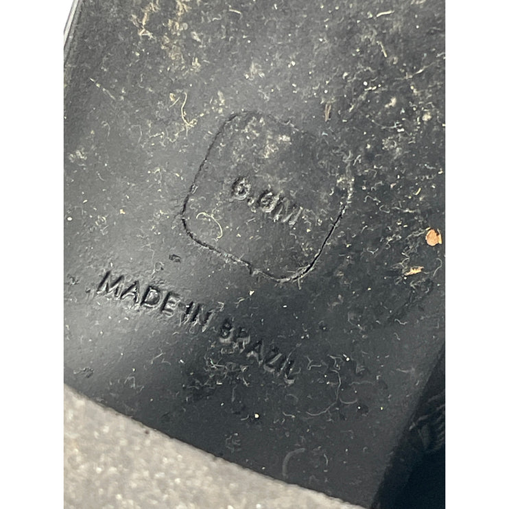 Steve Madden Fanatik Womens Black Leather Square Toe Zip Up Knee High Boots 6.5