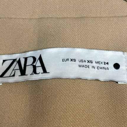 Zara Women's Tan Notch Lapel Sleeveless Side Tie Vest Blazer Coat Jacket Size XS