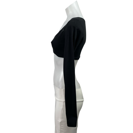 Gymshark Women's Twist Front Long Sleeve Ruched Workout Sports Bra Crop Top Sz S