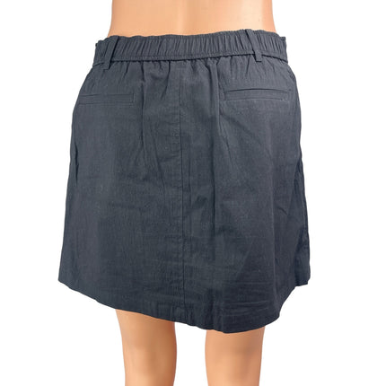 Urban Revivo Women's Black High Waist Pockets Mini Cargo Utility A-line Skirt M