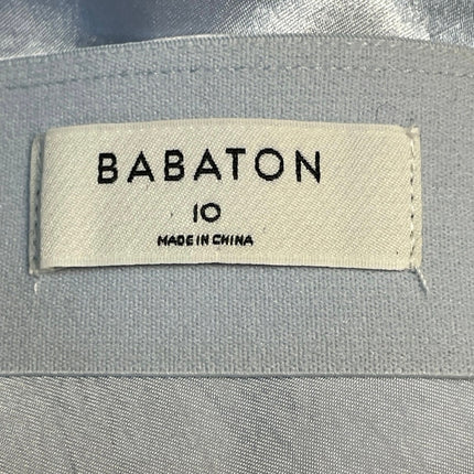 Aritzia Babaton Womens Blue Silk Satin Elastic Waist Straight Mini Slip Skirt 10