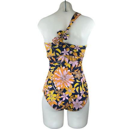 J.Crew Multicolor Floral Cutout One Shoulder One Piece Swimsuit Swimwear Size 6