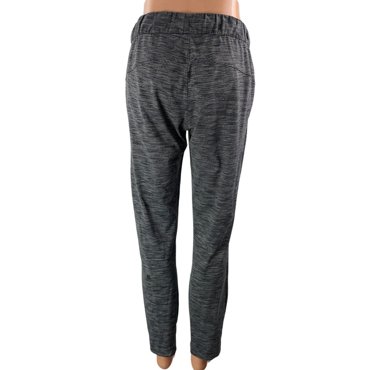 Lululemon Jet Women's Heather Black Mid Rise Slim Tapered Trousers Pants Size 4