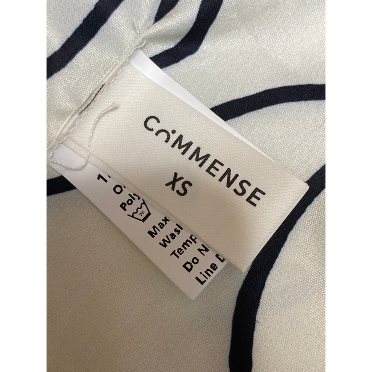 Commense Women's White Black Abstract Sleeveless Longline Cami Crop Top Size XS