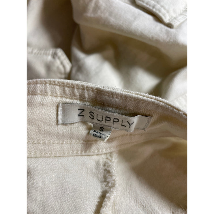 Z Supply Womens White High Rise Carrot Barrel Wide Leg Cargo Denim Jeans Pants S