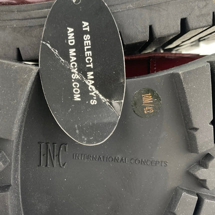 NEW INC International Concepts Burgandy Chain Platform Slip On Loafers Shoes 10M