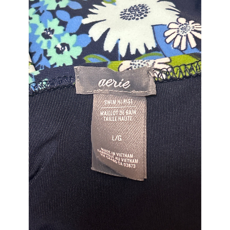 Aerie Multicolor Floral High Waist Two Piece Bikini Swimsuit Swimwear Size L