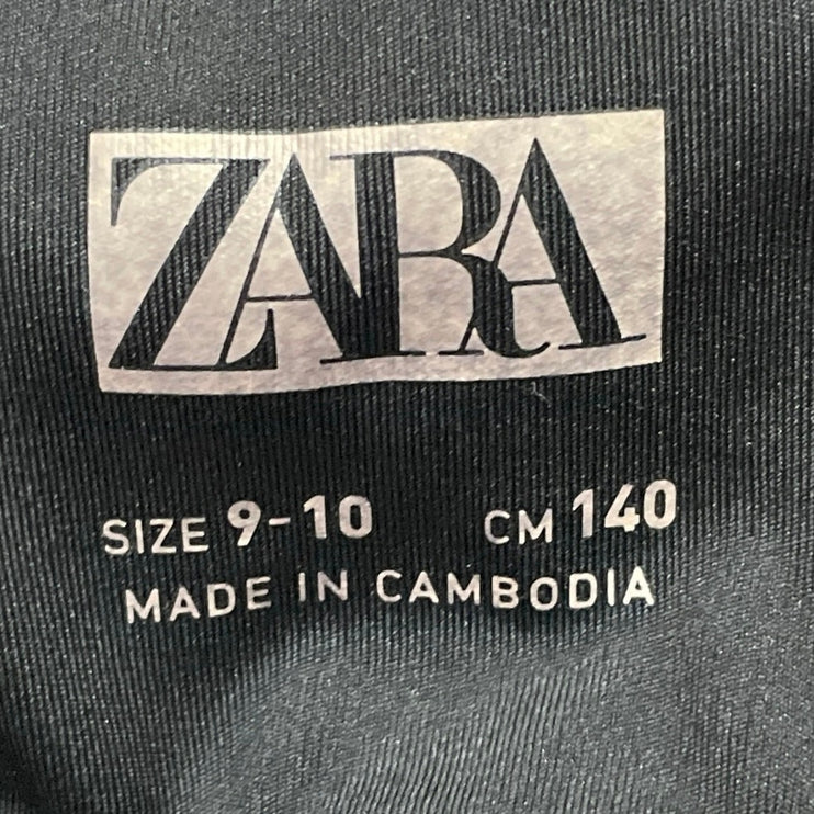 Zara Women's Black Mesh Racerback Yoga Athletic Sports Bra Crop Top Size 9/10