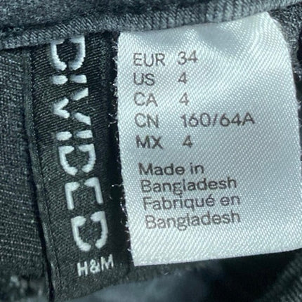 H&M Divided Black Sleeveless Ankle Zip Skinny Denim Jeans Overalls Jumpsuit Sz 4