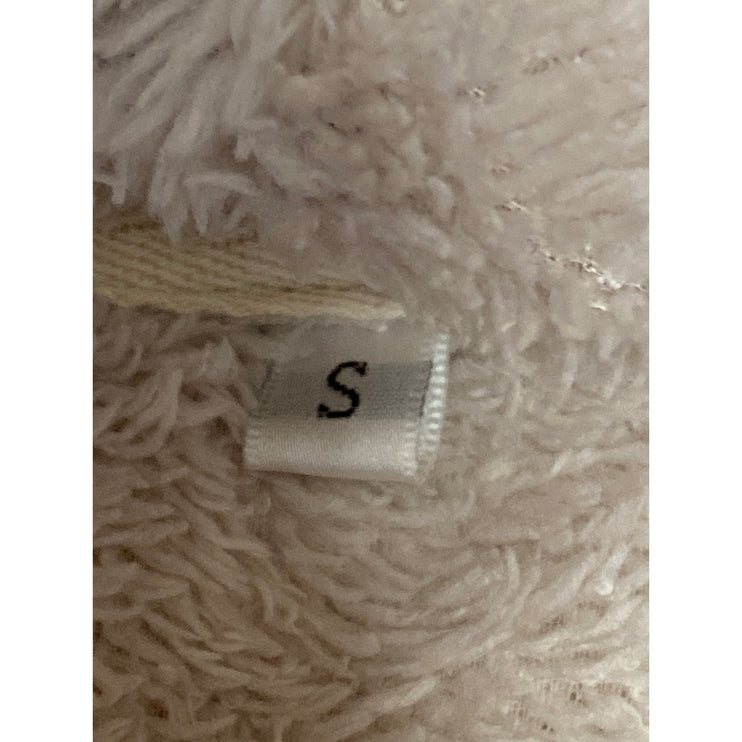 Zaful Women's Beige Faux Fur Teddy Fuzzy Hoodie Hooded Sweater Sweatshirt Top S